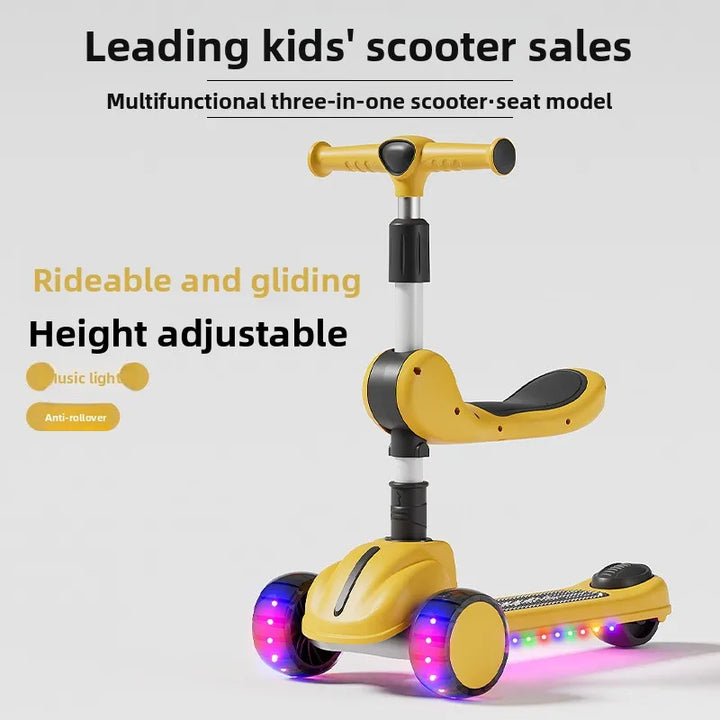 3-In-1 Children'S Scooter: a Scooter for Boys and Girls That Can Be Sat on or Ridden
