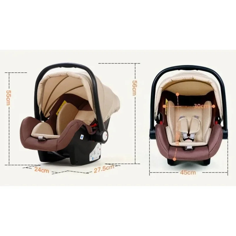 Portable Baby Stroller High View 3 in 1 Baby Stroller with Car Seat Foldable Baby Stroller Four-Wheel Shock-Absorbing Trolley