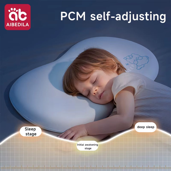 Ergonomic Baby Cloud Pillow Breathable Slow Rebound Sectional Spine Support Toddler Bed Pillow for Kids 1-3Y