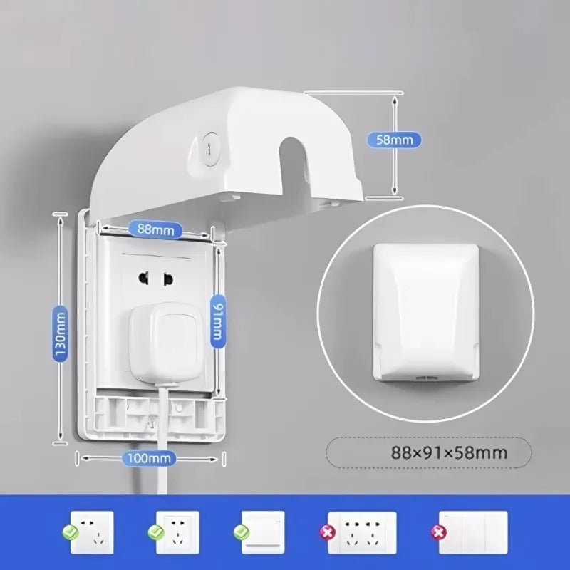 Socket Protection Cover Baby Proof Super Hard Protective Case for Interior Electrical Outlets Light Switch Kids Safe Cover Box