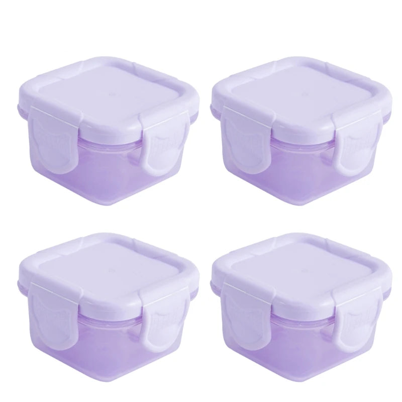 Set of 4 Baby Newborn Food Freezer 60Ml Storage Containers 6 Colors Mini Food Condiment, and Sauce Containers A2UB