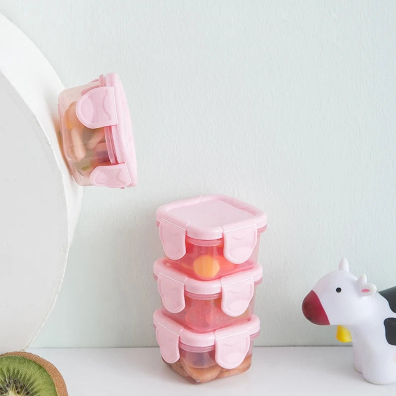 Set of 4 Baby Newborn Food Freezer 60Ml Storage Containers 6 Colors Mini Food Condiment, and Sauce Containers A2UB