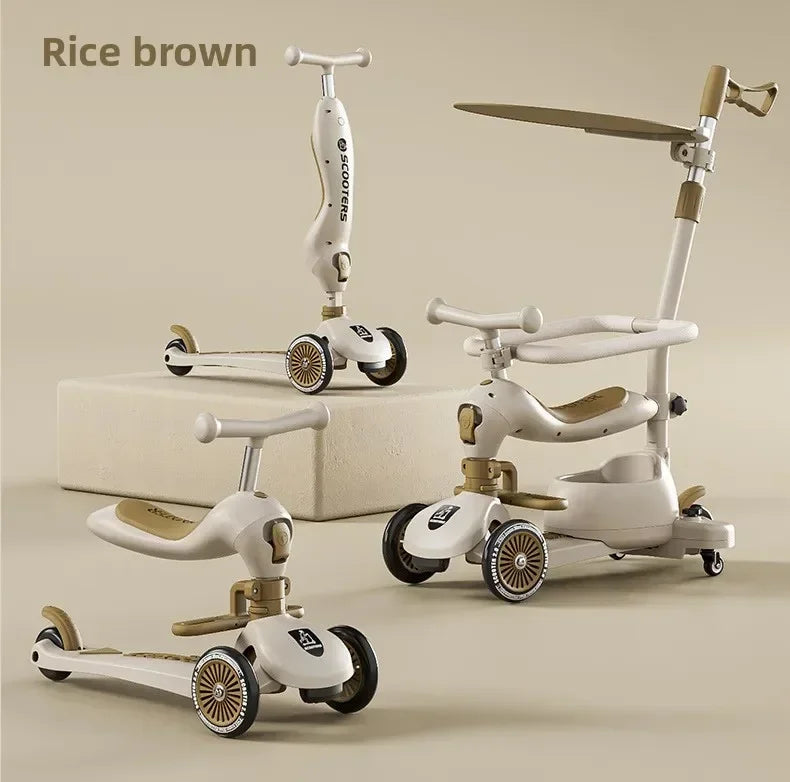 Fold & Fun 3 Wheel Kids Scooter Teddy Cruiser