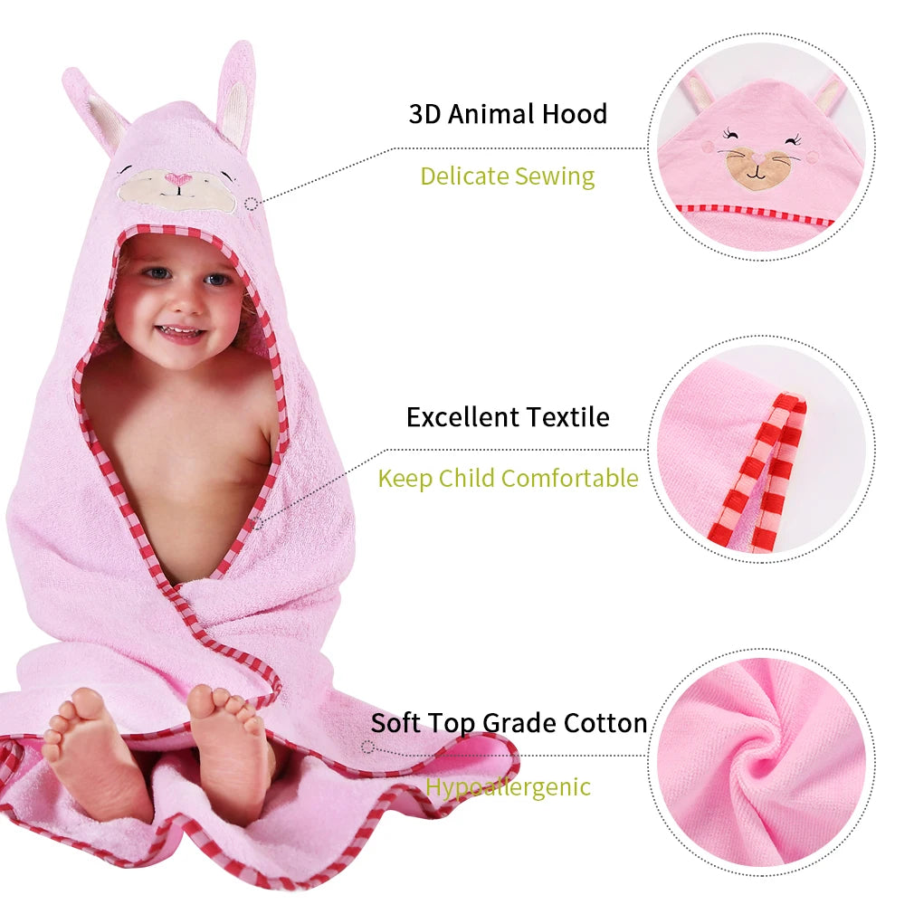 Animal Soft Cotton Hooded Bath Towel