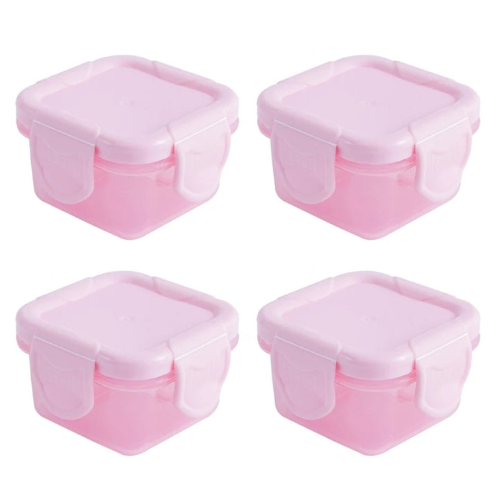Set of 4 Baby Newborn Food Freezer 60Ml Storage Containers 6 Colors Mini Food Condiment, and Sauce Containers A2UB