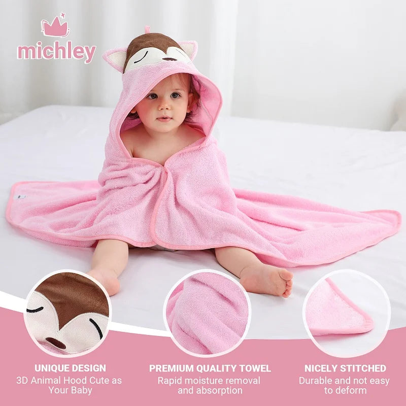 Cozy Animal Bamboo Hooded Baby Towel