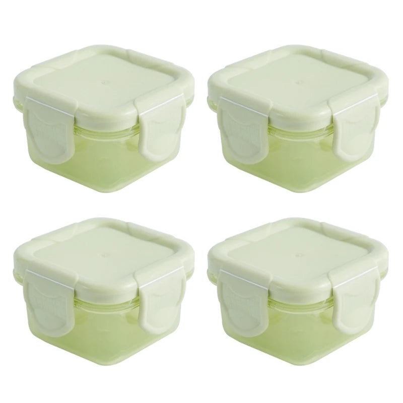 Set of 4 Baby Newborn Food Freezer 60Ml Storage Containers 6 Colors Mini Food Condiment, and Sauce Containers A2UB