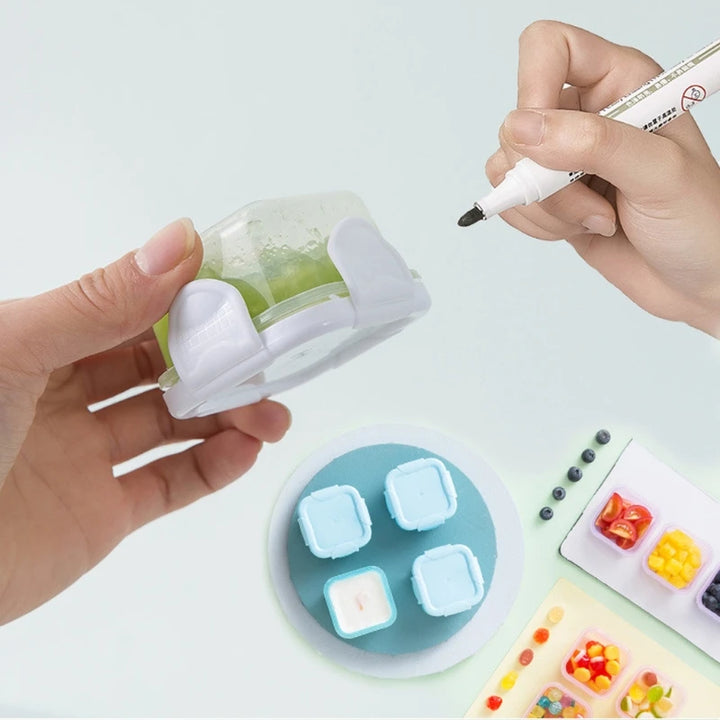 Set of 4 Baby Newborn Food Freezer 60Ml Storage Containers 6 Colors Mini Food Condiment, and Sauce Containers A2UB