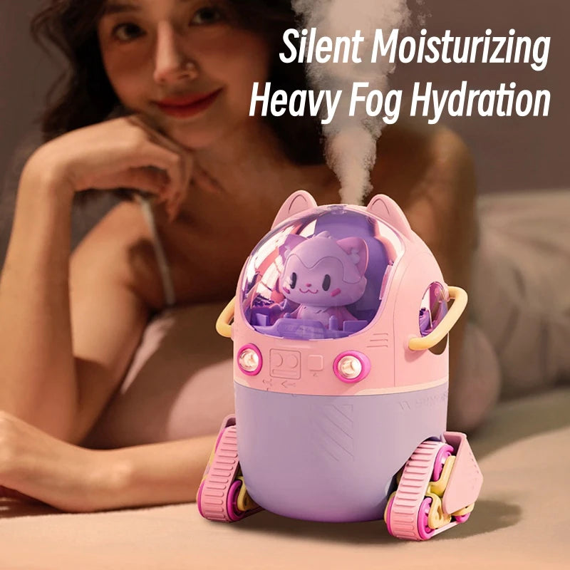 Lovely Cartoon Air Humidifier USB Electric Ultrasonic Mist Aroma Diffuser with Warm Light for Home Office Desk Mini Humidifier
