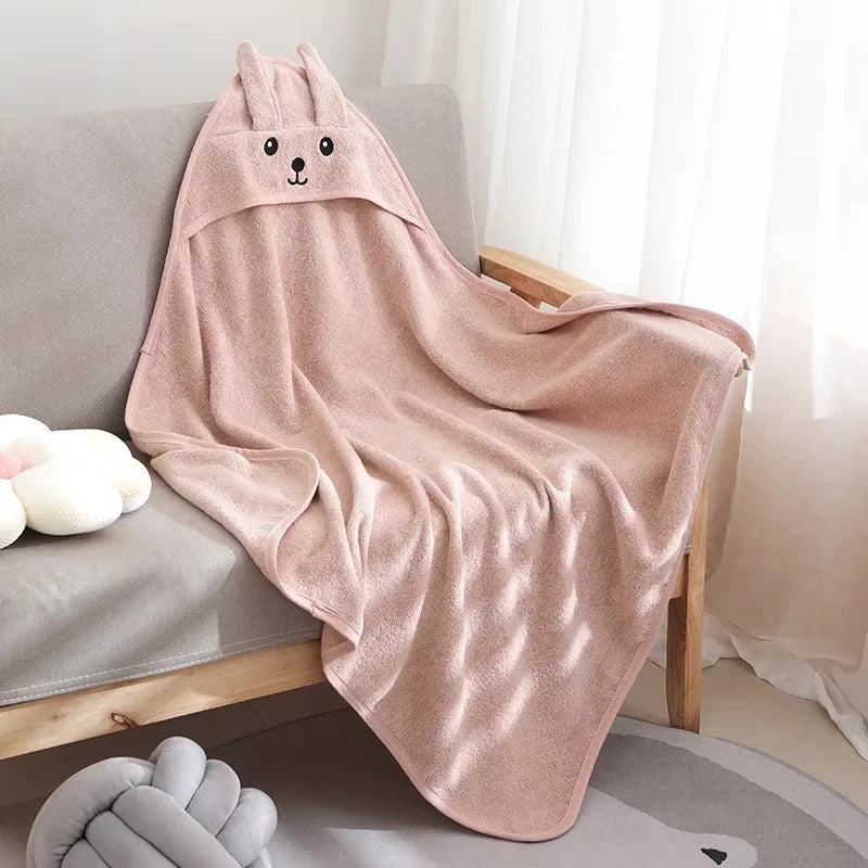 Pure Cotton Baby Bath Towel Absorbent Hooded 32-Ply Non-Shedding Newborn Children Cape Baby Wrap Blanket Summer Season