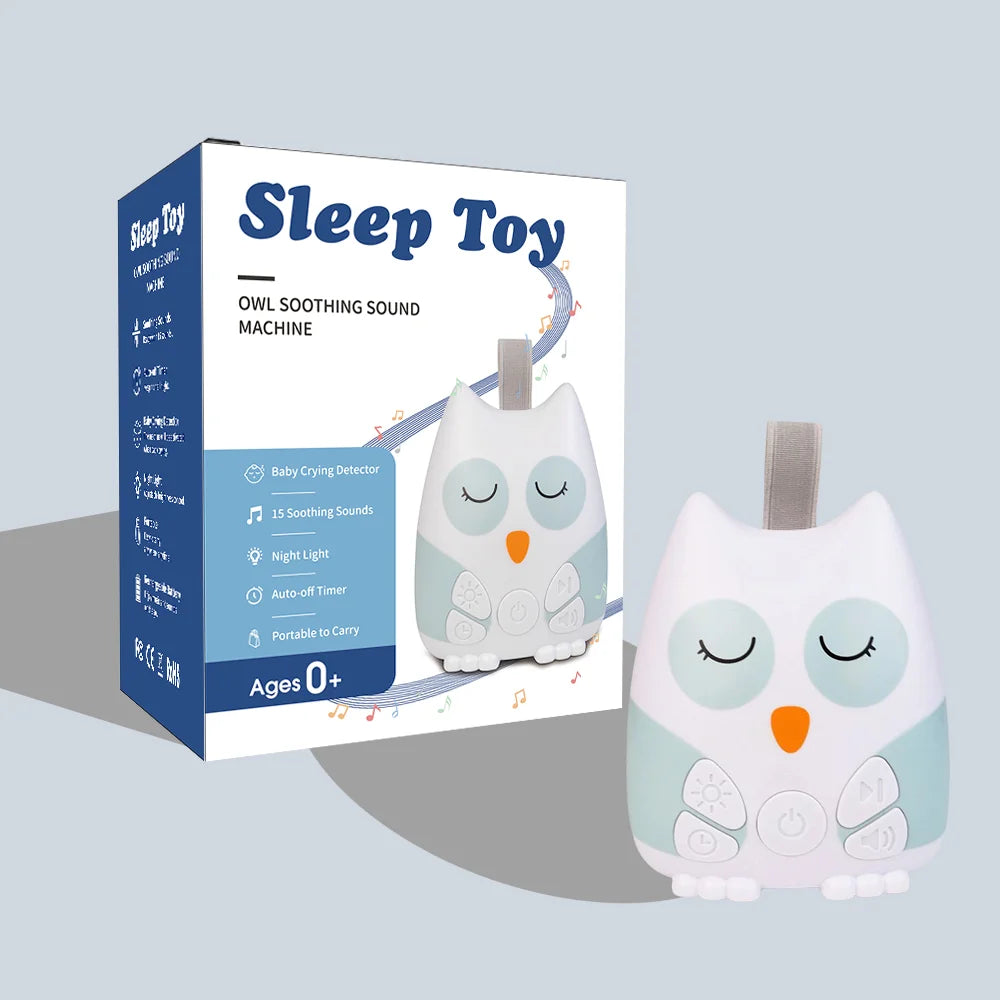 Portable Owl White Noise Machine for Baby 15 Soothing Natural Sound Infant Toddler Soother Comfortable Sleep Aid Travel-Friendly
