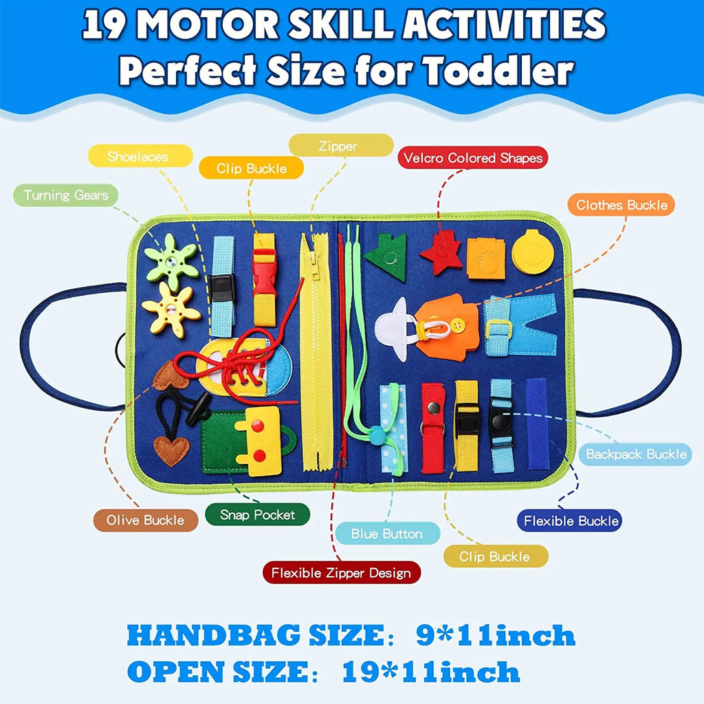 Montessori Toys Busy Board Sensory Activity Developing Board for Motor Skills,Learning Board for Toddlers Christmas Gift