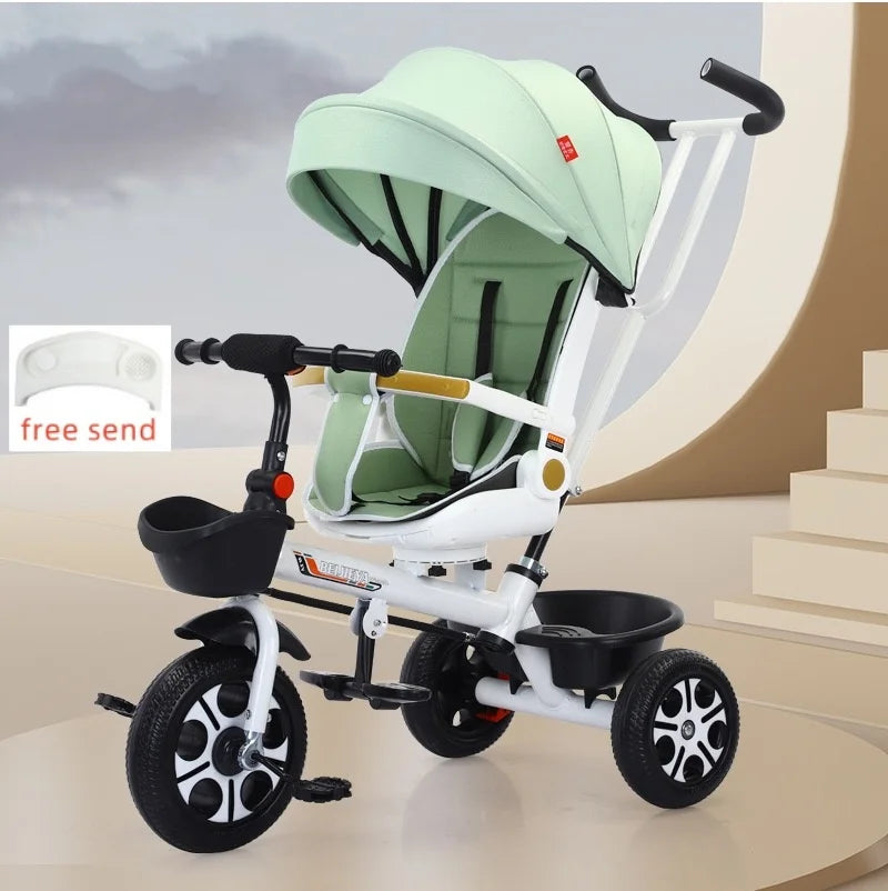 High Quality Poussette Bébé, Baby Tricycle Stroller for 1-3-6 Year Old,Multifunctional Can Lie down Children'S Tricycle Stroller