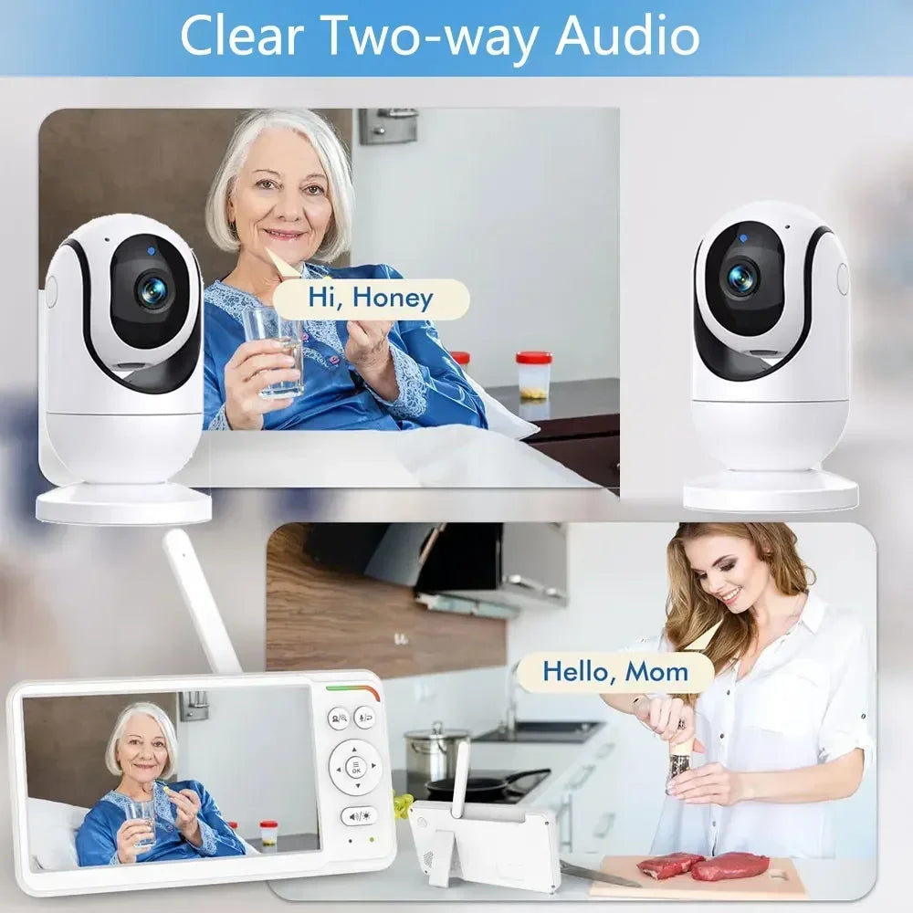 7 Inch Display Screen Video Baby Monitor 5000Mah Battery Home Security Protection IP Camera Mother Kids Wireless Surveillance