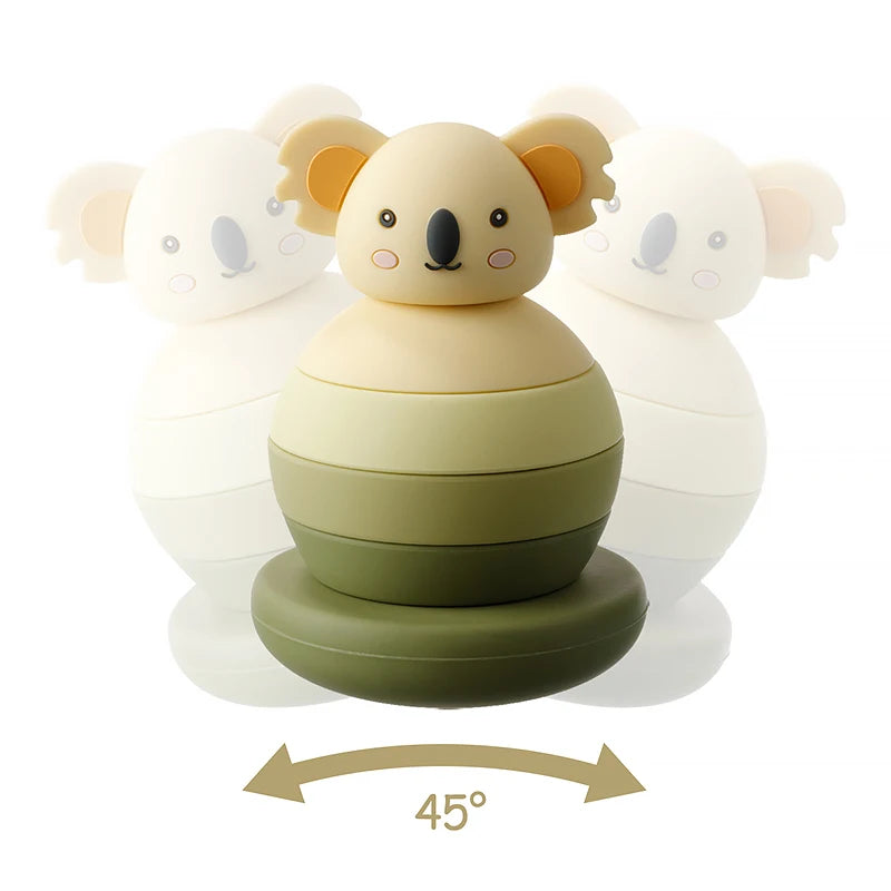 1PC Silicone Teether Baby Tumbler Shape Stacking Blocks Teething Kid Gift Food Grade Silicone Children'S Goods Kid Teething Toy