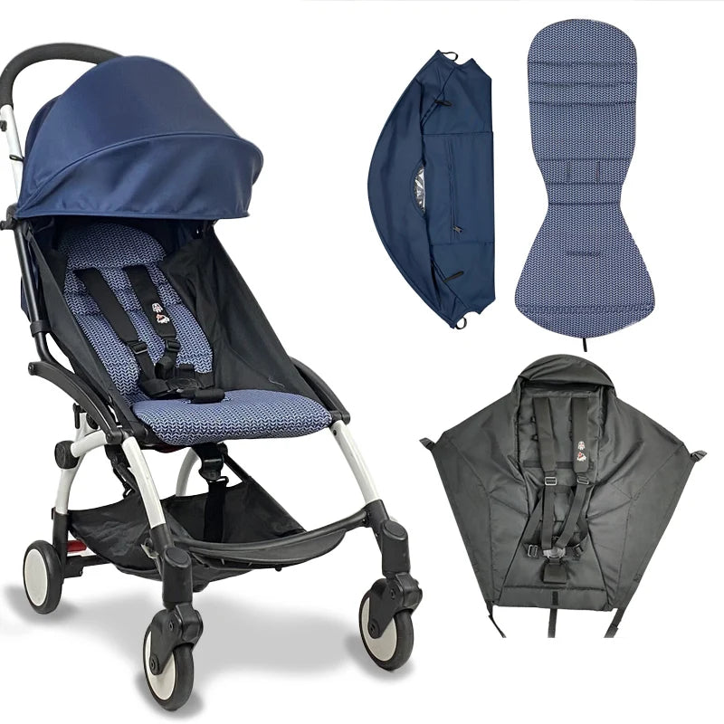 3Pcs/Set 175 Stroller Accessories Canopy Cover Seat Cushion Compatible with Babyzen YOYO Cover Seat Mattress with Zipper Pocket