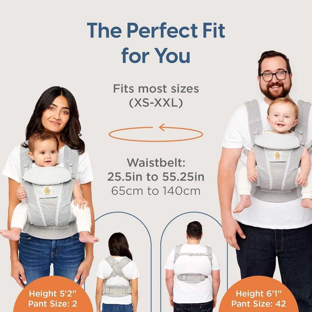 Ergobaby All Carry Positions Breathable Mesh Baby Carrier, Enhancing Lumbar Support and Airflow (7-45 Pounds)