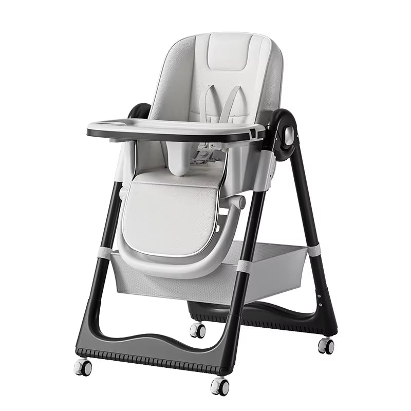 Baby High Chair for Feeding Reclining, Folding and Lifting Baby Eating Chair with Wheels High Chair for Babies Seats
