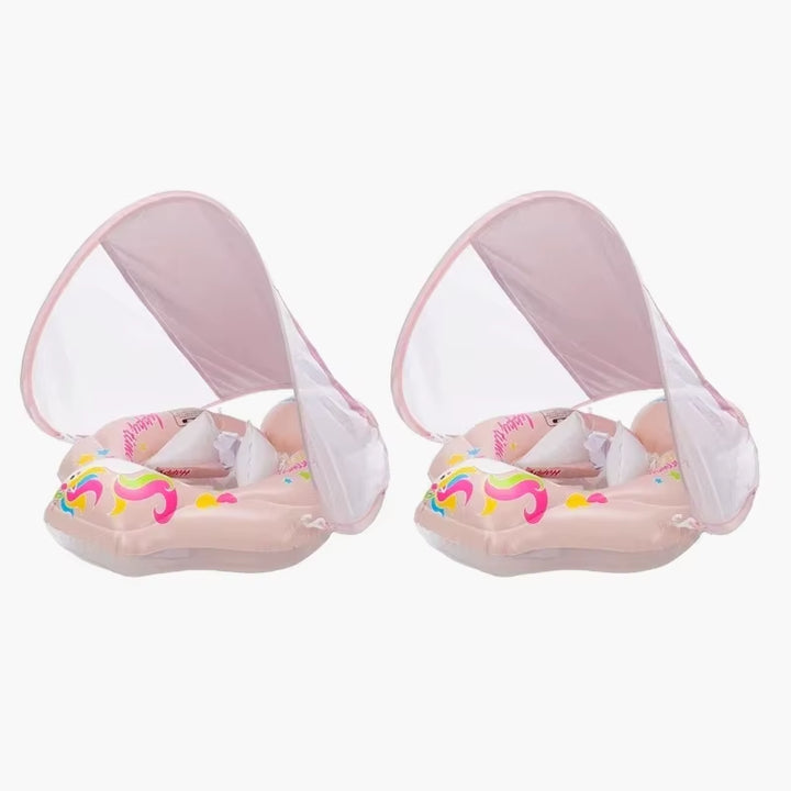 Baby Swimming Pool Float with Canopy Inflatable Infant Floating Ring Kids Swim Circle Bathing Summer Toys