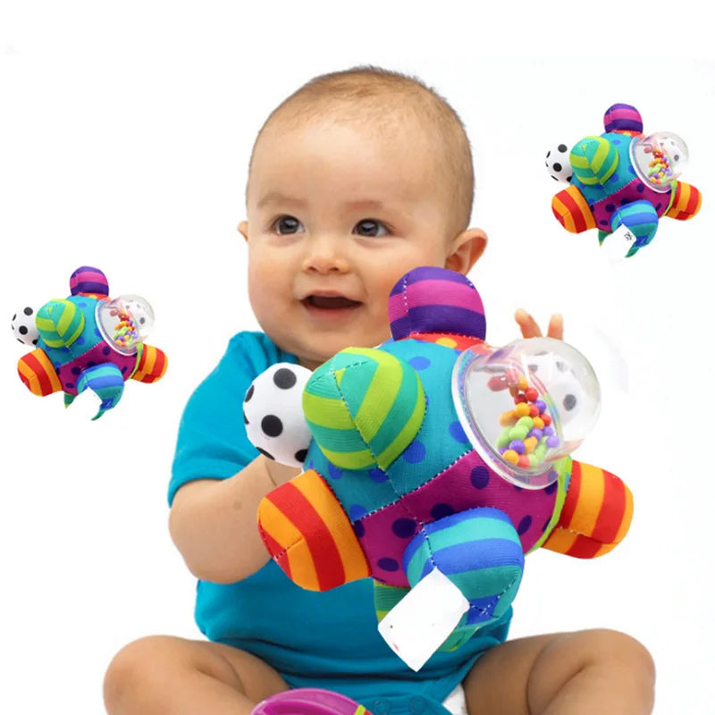 Brain Developmental Bumpy Ball Rattle Easy to Grasp Bumps Help Develop Motor Skills Cloth Touch Sensory Educational Toy for Baby
