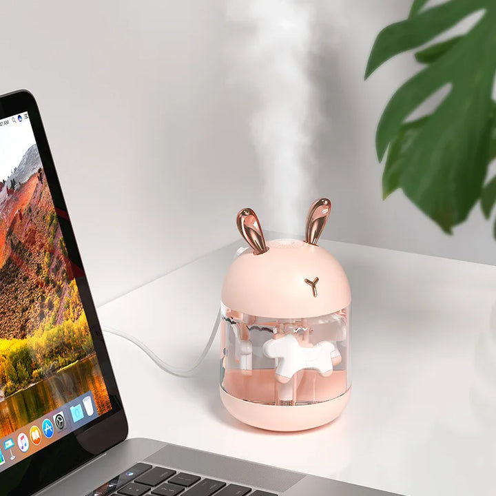 Lovely Kitty USB Air Humidifier Portable Car Aromatherapy Diffuser Fogger with Romantic Night Light 300Ml Humidificador Diffusor