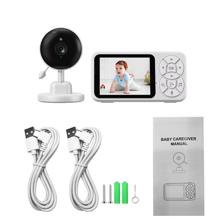 3.5'' Baby Monitor 0.3 Megapixel Camera with RGB Night Light Temperature Detection Voice Intercom Night Vision Security Monitors