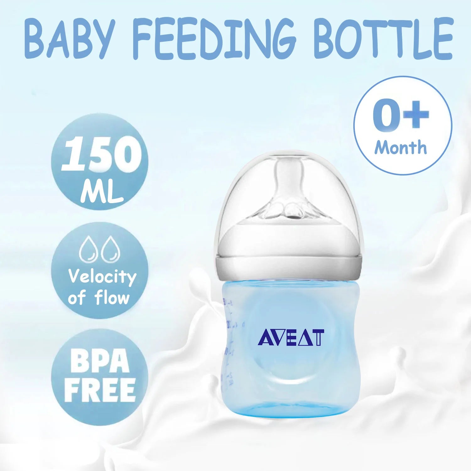 1Pc 150/250 Ml Baby Petal-Shaped Pacifier Feeding Bottle, 5.5 Cm Caliber, PP Bottle, Drop Resistant,Gift