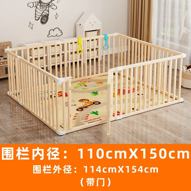 Living Room Playpen Toddler Crawling Mat Extra-Height Fence | High-Sided Baby Fence Safe Toddler Zone Secure Crawling Mat