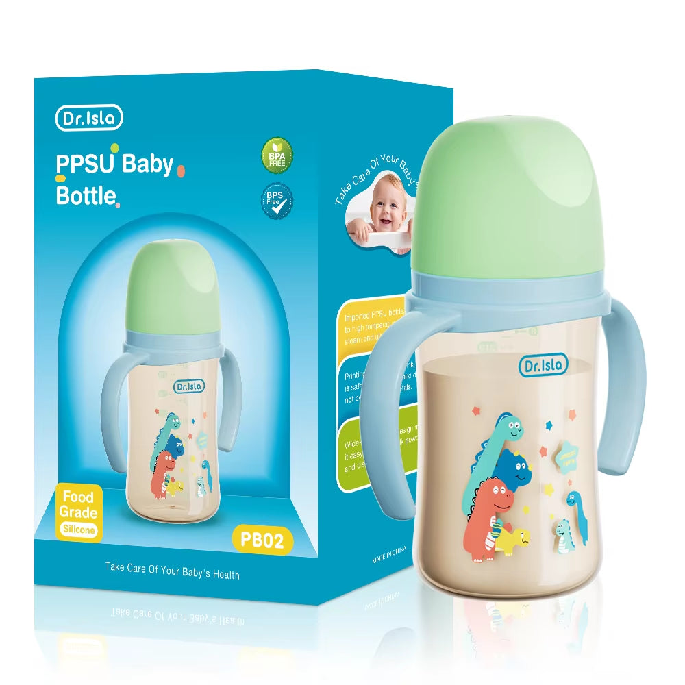 MAMIJOY 160/240ML PPSU Baby Bottle Double Handle Infant Drop-Proof Baby Wide-Caliber Milk Bottle Newborn Feeding Bottle BPA Free