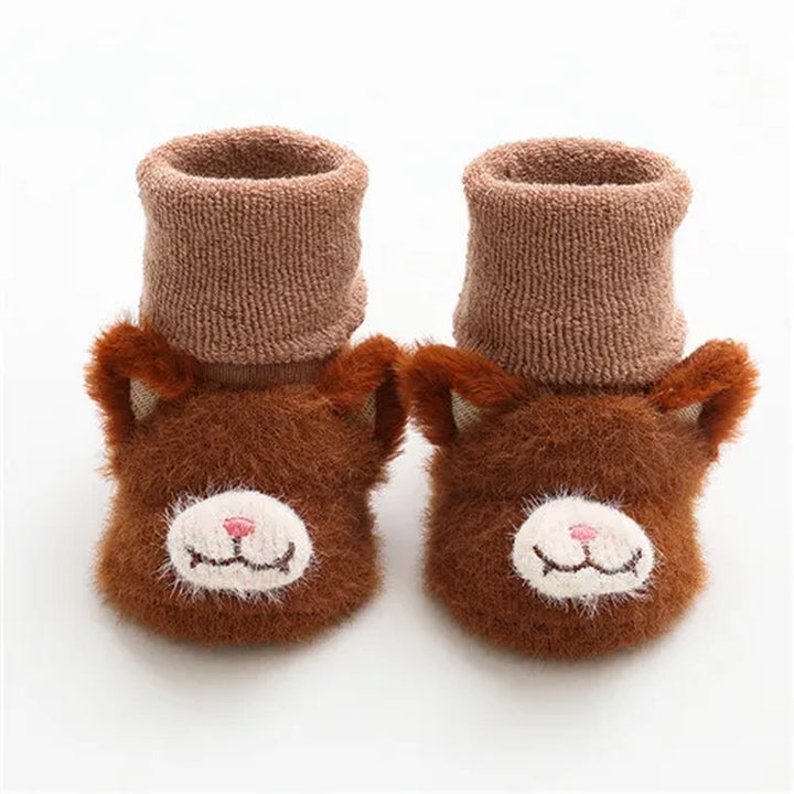 Newborn Baby Girl Boy Socks anti Slip Cute Soft Cartoon Winter Thick Warm Terry Infant Socks for Baby Girls Boys 0-3Year