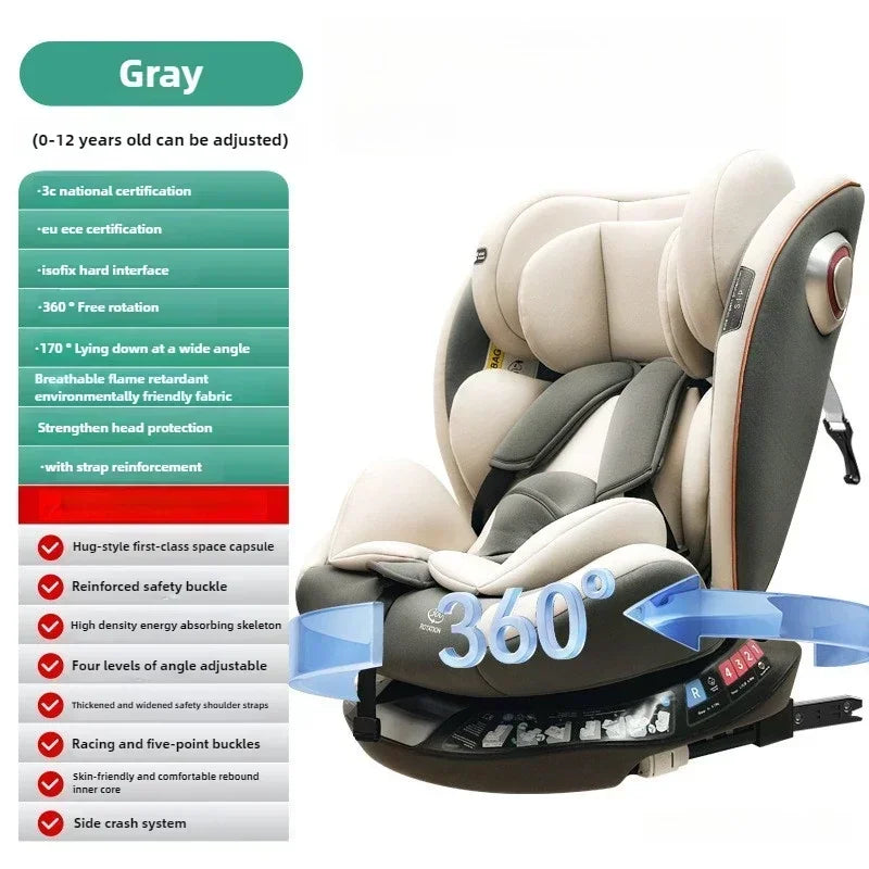 2025 NEW Baby Car Seat Newborn,Isofix Interface Child Car Seat Children Car Safety Seat 0-12 Years Old