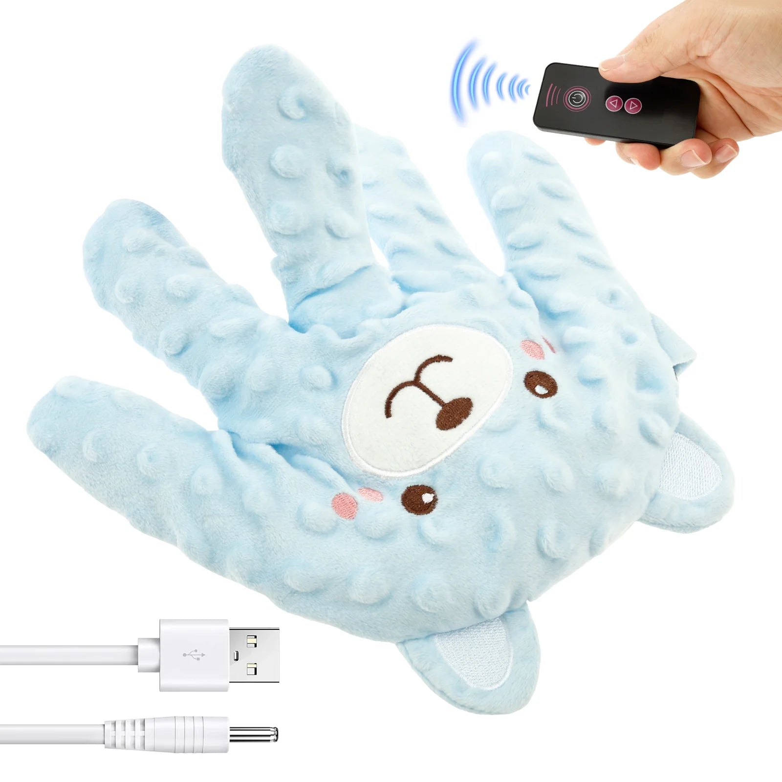 Cartoon Baby Soothing Palm Low Noise Automatic Palm Patting Baby Soothing Hand Pillow 3 Adjustable Modes Sleeping Aid Palm Toys