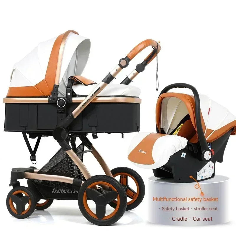 Baby Stroller 3 in 1 with Car Seat Baby Cart Foldable Baby Carriage Prams for Newborns Pram High Quality Waterproof Strollers