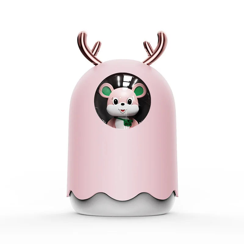 Lovely Kitty USB Air Humidifier Portable Car Aromatherapy Diffuser Fogger with Romantic Night Light 300Ml Humidificador Diffusor