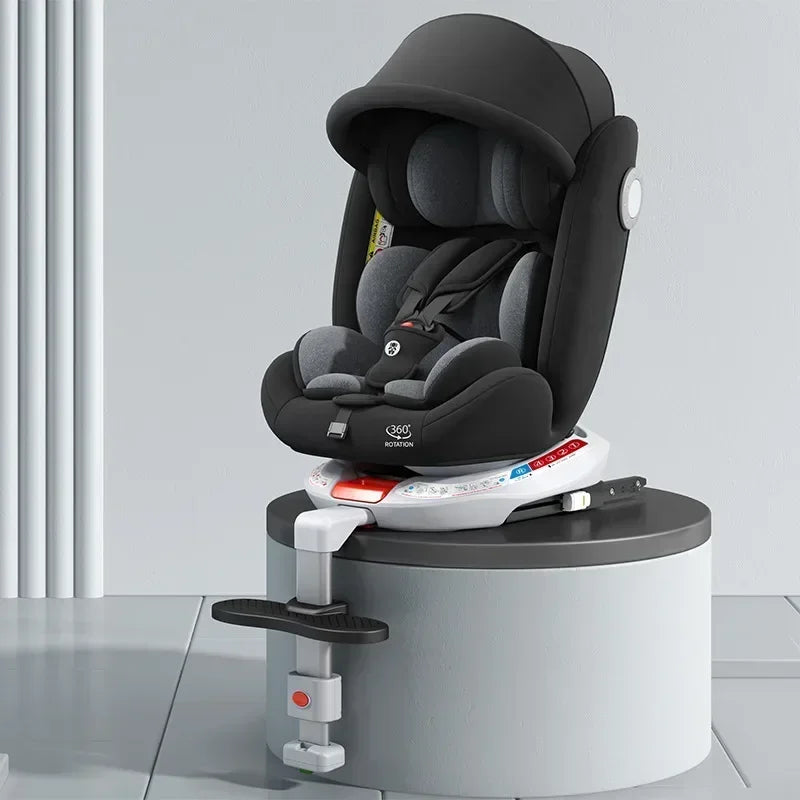 Child Safety Car Seat with Support 360° Rotatable Safety Seat ISOFIX Steel Interface Suitable for Children Aged 0-12