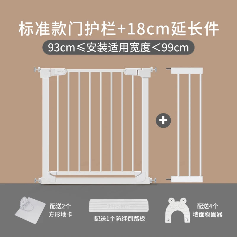 No-Drill Baby Safety Gate - 120Cm Extendable Pet Barrier with Dual Lock System Non-Toxic Material for Stairs/Kitchen/Doorways