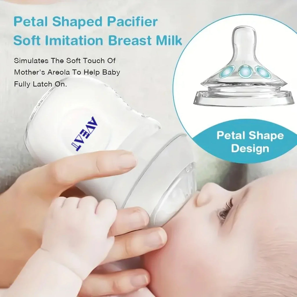 1Pc 150/250 Ml Baby Petal-Shaped Pacifier Feeding Bottle, 5.5 Cm Caliber, PP Bottle, Drop Resistant,Gift