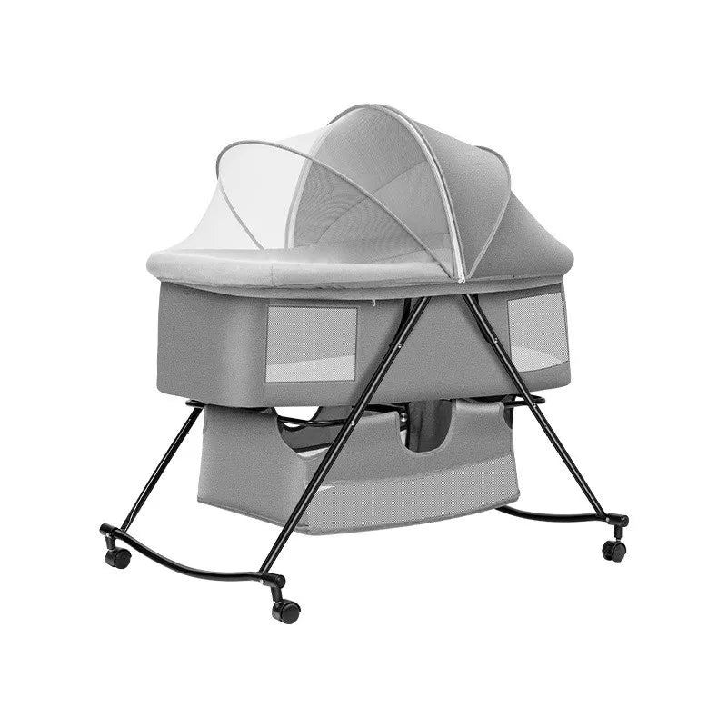 Lazychild Cot Foldable Mobile Portable Newborn Baby Cot Cradle Bed Baby Rocker Multifunctional Patchwork Queen Size Beds News