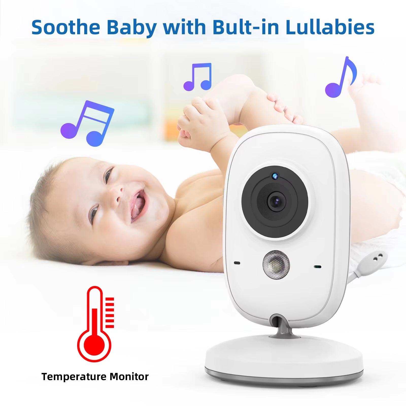 3.2 Inch Wireless Video Baby Monitor Auto Night Vision Two-Way Intercom Temperature Monitoring Surveillance Camera Nanny