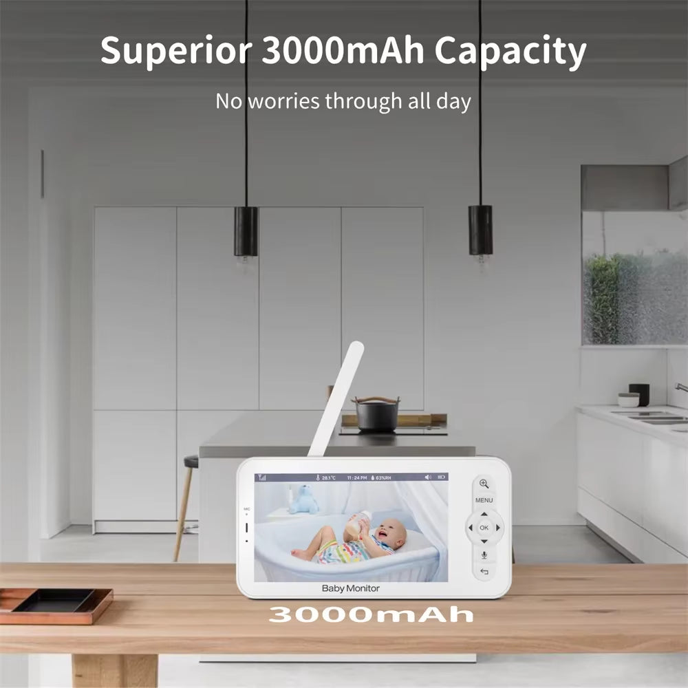 5 Inch Wifi Baby Monitor HD LCD Babyphone Video Baby Camera Nanny Mobile Phone APP Control PTZ Lullabies for New Born