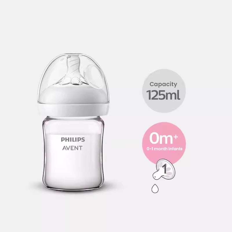 Newborn Baby Bottle SCF678 125Ml/160Ml Baby Glass Bottles Newborn Feeding Supplies BPA Free Wide Caliber