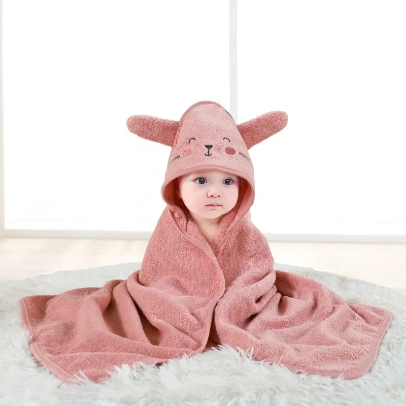 Pure Cotton Baby Bath Towel Absorbent Hooded 32-Ply Non-Shedding Newborn Children Cape Baby Wrap Blanket Summer Season