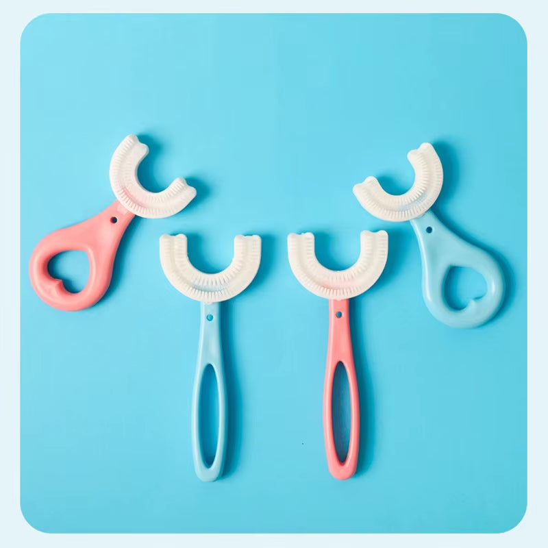 Baby Toothbrush Children 360 Degree U-Shaped Child Toothbrush Teethers Baby Brush Silicone Kids Teeth Oral Care Cleaning