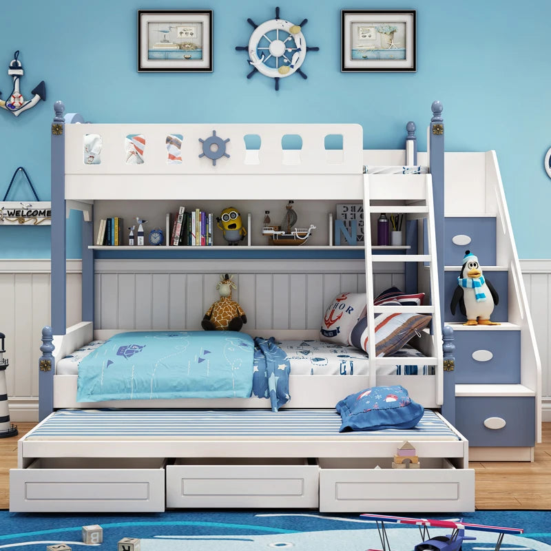 Bunk Bed Childrens Toddler Baby Crib Bassinet Montessori Trundle Princess Monster Wooden Hut Mezzanine Cradle Cot Letto Bambini