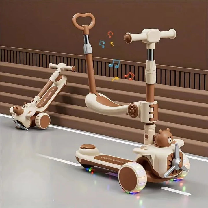 3 in 1 Toddler Scooter Push Scooter for Toddlers with Parent Push Handle Seat Outdoor Ride on Toys Birthday Gift for Boys Girls
