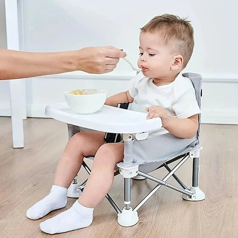 Foldable Portable Compact Baby Chair with Safe Belt Good Aluminium Alloy Chair for Travel Camping Picnics for Indoor Outdoor