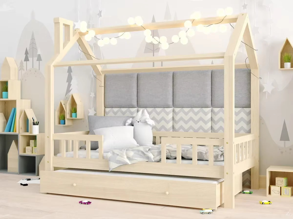 Hot Sale Kids House Bed Girls Kids Montessori Bed Pull-Out Bed 2 Children