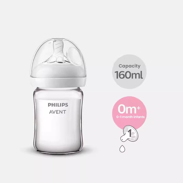 Newborn Baby Bottle SCF678 125Ml/160Ml Baby Glass Bottles Newborn Feeding Supplies BPA Free Wide Caliber