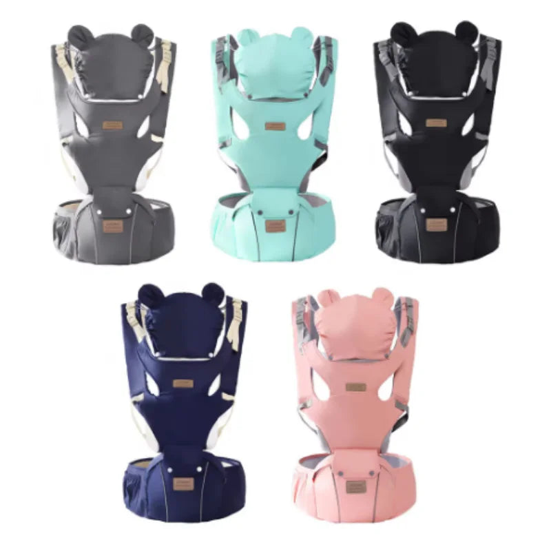 3 in 1 Baby Hipseat Carrier Backpack Straps for Infant Toddler 0-36M Ergonomic with Windproof Hat for Winter Luminous Strips