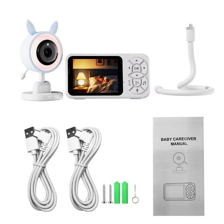 3.5'' Baby Monitor 0.3 Megapixel Camera with RGB Night Light Temperature Detection Voice Intercom Night Vision Security Monitors